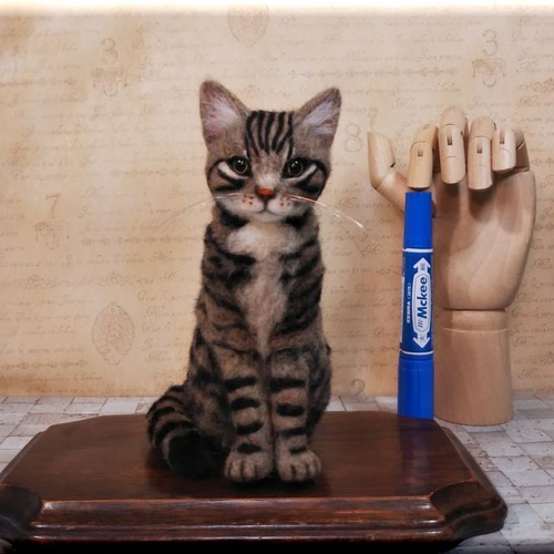 羊毛フェルト 猫 キジトラ猫 キジトラさん キジ猫 ねこ ネコ 猫