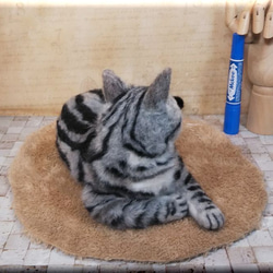 羊毛フェルト　猫　アメリカンショートヘア　アメショ　猫フィギュア　アメショー 10枚目の画像