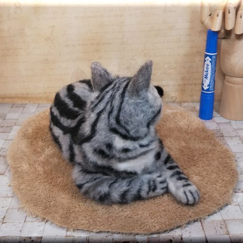 羊毛フェルト 猫 アメリカンショートヘア アメショ 猫フィギュア 羊毛フェルト 猫 アメリカンショートヘア アメショ 猫フィギュア