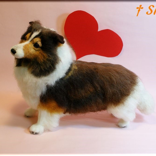 ✩小町　羊毛フェルト　犬　甲斐犬　シェットランドシープドッグ　ハンドメイド 羊毛フェルト 犬 シェルティ シェットランドシープドッグ 羊毛