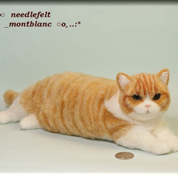 羊毛フェルト　猫　デブ猫　ネコ　ねこ　 2枚目の画像