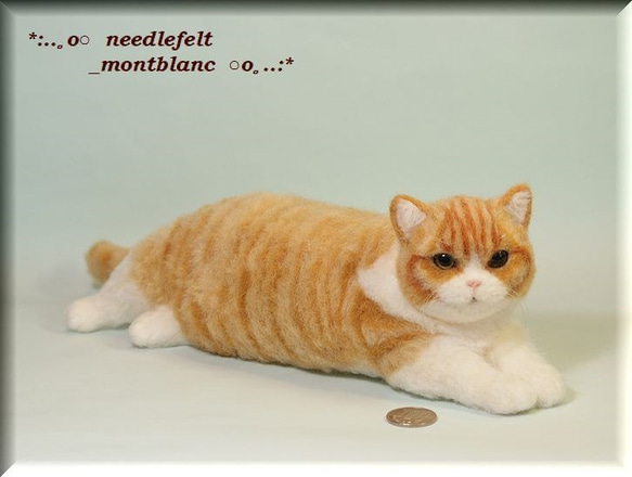 羊毛フェルト　猫　デブ猫　ネコ　ねこ　 2枚目の画像