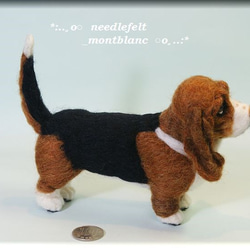 羊毛フェルト　犬　バセット・ハウンド 2枚目の画像