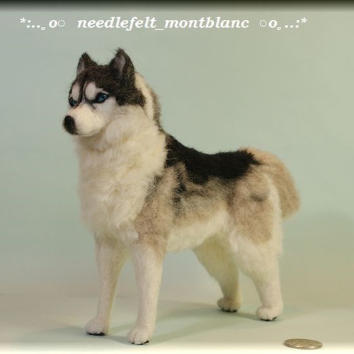羊毛フェルト オーダー 「リアルで可愛いワンちゃん」シベリアン