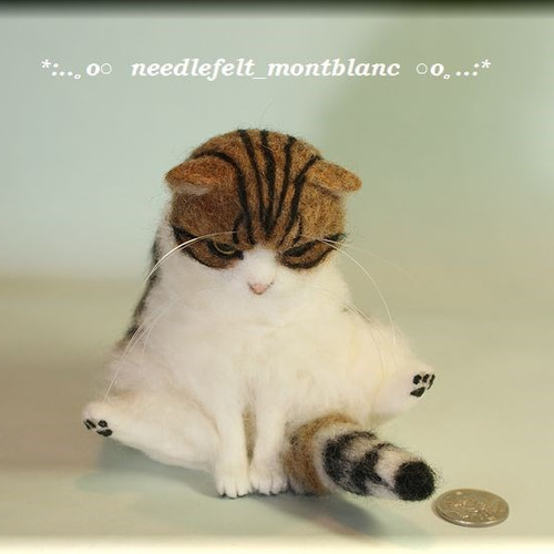 羊毛フェルト　猫(スコティッシュフォールド) 羊毛フェルト 猫 スコティッシュフォールド ねこ ネコ 猫