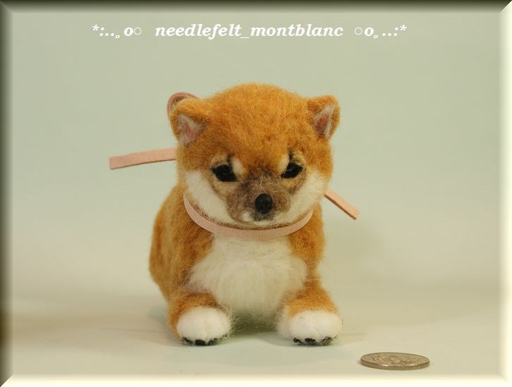 モンブラン 羊毛フェルト 犬 白柴ちゃん 羊毛フェルト 白柴 白い