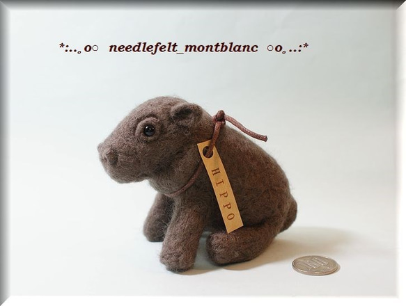 羊毛フェルト カバさん 羊毛フェルト モンブラン 通販 4620224｜Creema