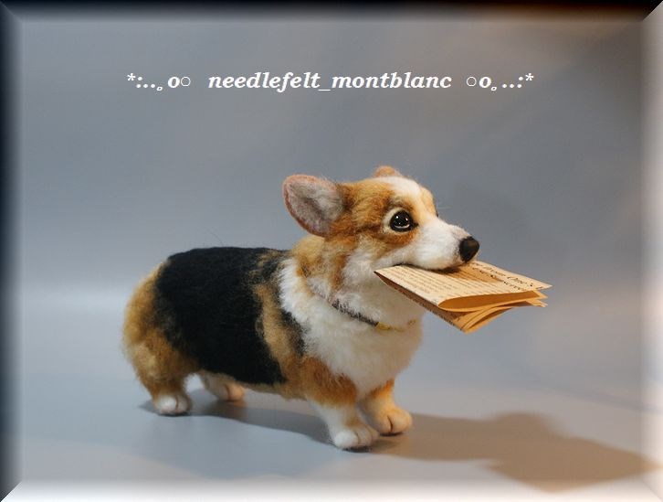 羊毛フェルト 犬 ウェルシュ・コーギー コーギー 犬フィギュア