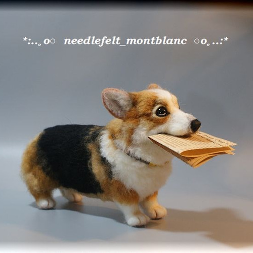 羊毛フェルト 犬 コーギー ウェルシュ・コーギー 犬フィギュア