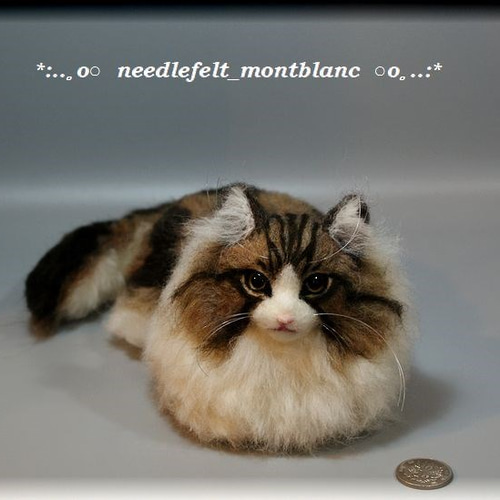 羊毛フェルト猫ノルウェージャンフォレストキャット