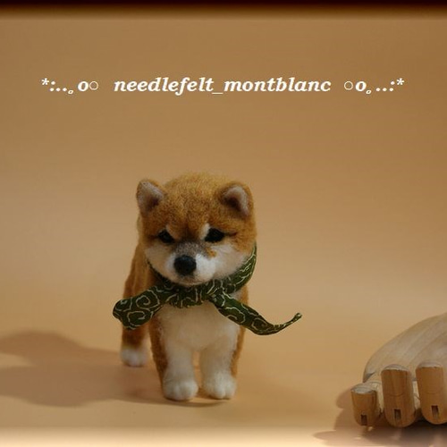 羊毛フェルト 犬 柴犬の子犬 豆柴 羊毛フェルト モンブラン 通販
