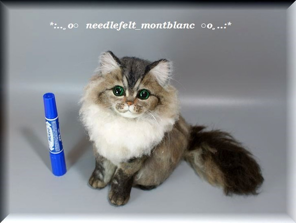羊毛フェルト　猫　ペルシャ猫　チンチラゴールデン　ねこ　ネコ　 2枚目の画像