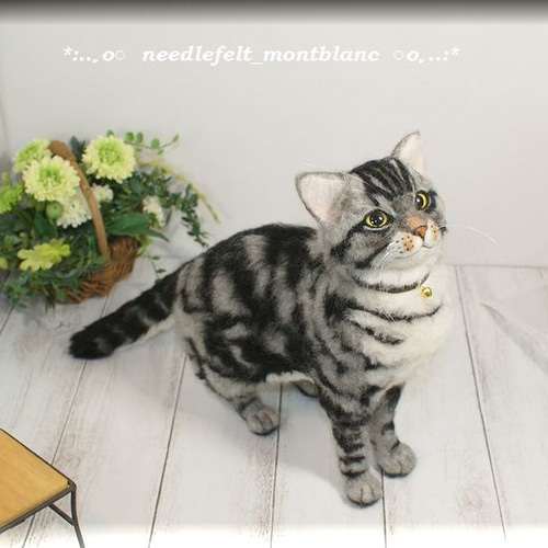 羊毛フェルト　アメショー　アメリカンショートヘア　猫　オーダー　うちの子 羊毛フェルト 猫 アメリカンショートヘア オーダーメイド アメショー