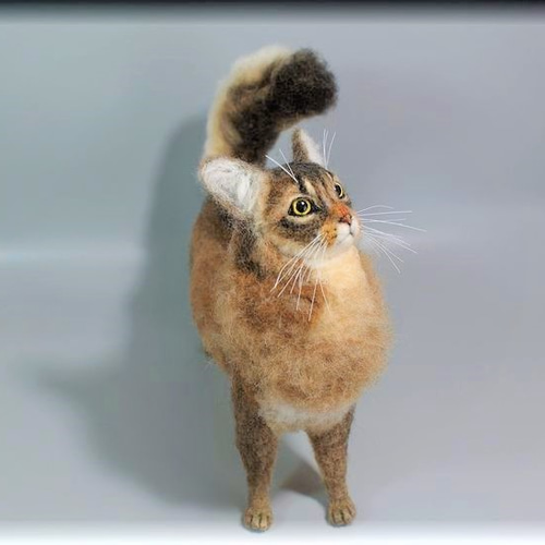 羊毛フェルト 猫 ソマリ ねこ ネコ 羊毛フェルト モンブラン 通販