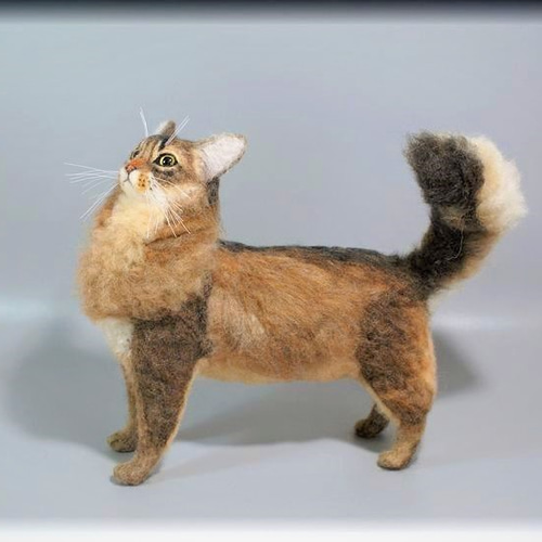羊毛フェルト 猫 ソマリ ねこ ネコ 羊毛フェルト モンブラン 通販