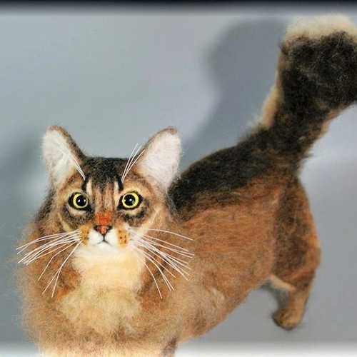 羊毛フェルト 猫 ソマリ ねこ ネコ 羊毛フェルト モンブラン 通販