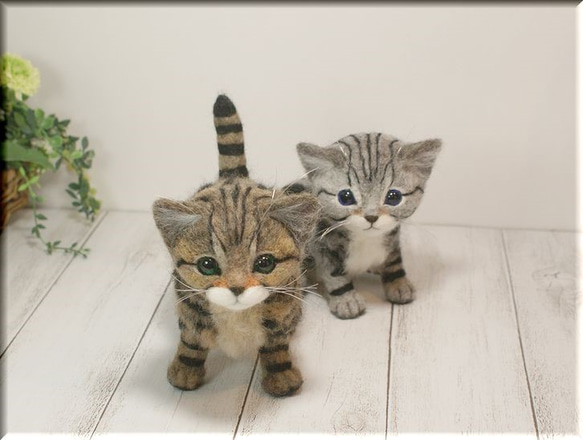 羊毛フェルト 猫 仲良し子猫ちゃん 2体セット ねこ ネコ
