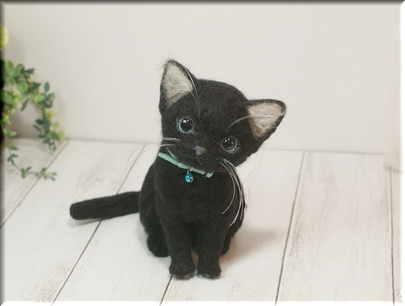 羊毛フェルト 猫 黒猫ちゃん ねこ ネコ 羊毛フェルト モンブラン