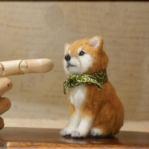 羊毛フェルト柴犬｜拒否柴｜豆柴｜犬｜子犬｜ブライス｜ミニチュア｜ドールハウス 羊毛フェルト柴犬｜拒否柴｜豆柴｜犬｜子犬｜ブライス｜