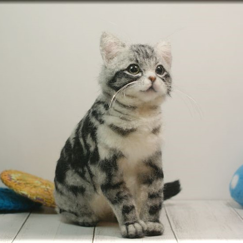 Amazon | maltaマルタ 猫 羊毛フェルト アンティーク風 椅子付