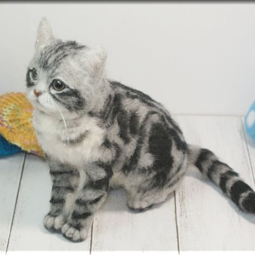 羊毛フェルト 猫 アメリカンショートヘア ねこ ネコ アメリカン 羊毛フェルト 猫 アメリカンショートヘア ねこ ネコ アメリカン