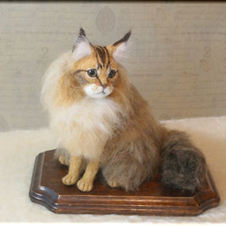 羊毛フェルト　猫　メインクーン　ねこ　ネコ　猫フィギュア 4枚目の画像