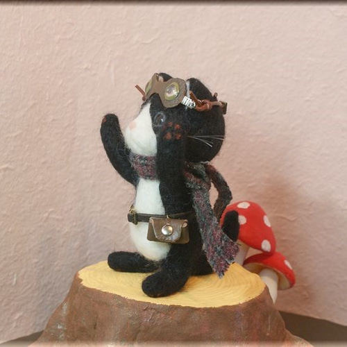 羊毛フェルト 猫 ハチワレ猫ちゃん はちわれ ねこ ネコ 子猫 羊毛