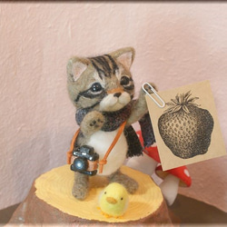 羊毛フェルト　猫　キジトラちゃん　キジトラ　ねこ　ネコ　子猫 3枚目の画像