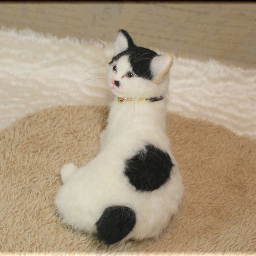 羊毛フェルト 猫 はちわれ猫さん ジャパニーズ・ボブテイル ねこ ネコ