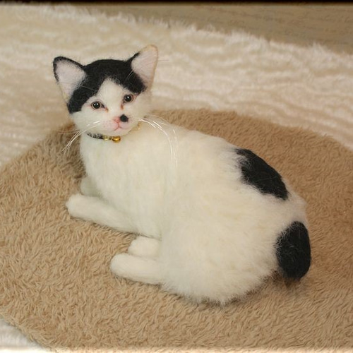 羊毛フェルト 猫 はちわれ猫さん ジャパニーズ・ボブテイル ねこ ネコ