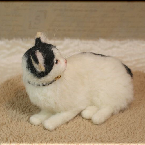 羊毛フェルト 猫 はちわれ猫さん ジャパニーズ・ボブテイル ねこ ネコ