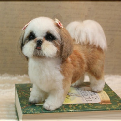 羊毛フェルト 犬 シーズー 犬フィギュア 羊毛フェルト モンブラン 通販