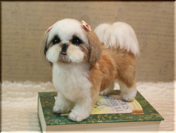 羊毛フェルト 犬 シーズー 犬フィギュア 羊毛フェルト モンブラン 通販