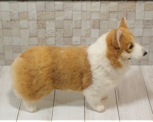 羊毛フェルト 犬 ウェルシュ・コーギー 犬フィギュア 羊毛