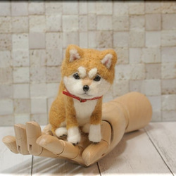 羊毛フェルト　犬　柴犬さん　赤　犬フィギュア 1枚目の画像