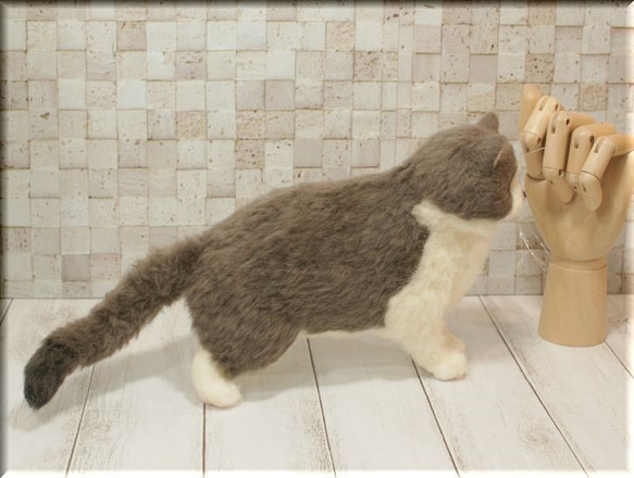 羊毛フェルト　猫　ブリティッシュ・ショートヘアさん　ねこ　ネコ　猫フィギュア 10枚目の画像