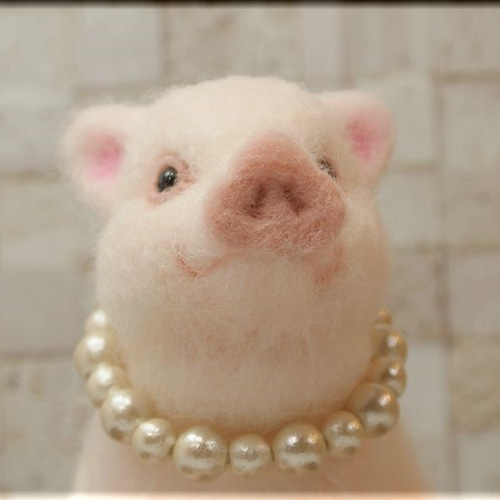 Tiny zoo 作家 羊毛フェルト テディベア ハンドメンド ぬいぐるみ ブタ Tiny zoo 作家 くま フェルト テディベア ハンドメンド ぬいぐるみ