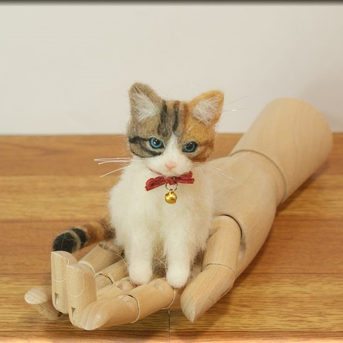 羊毛フェルト猫 羊毛フェルト猫》 #猫(ねこ)羊毛フェルト オーダー フレーム