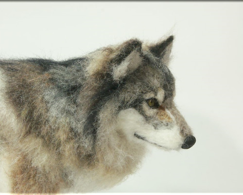 羊毛フェルト 狼 オオカミ 狼フィギュア wolf 羊毛フェルト モンブラン