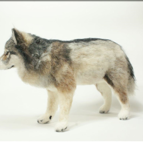 羊毛フェルト 狼 オオカミ 狼フィギュア wolf 羊毛フェルト