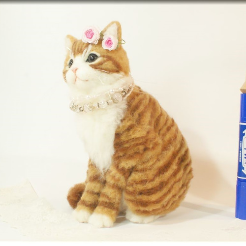 羊毛フェルト 猫 茶トラ猫さん 茶トラ ねこ ネコ 羊毛フェルト