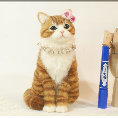 茶トラ♡おねんね猫♡羊毛フエルト 羊毛フェルト 猫 茶トラ猫さん 茶トラ ねこ ネコ 羊毛フェルト