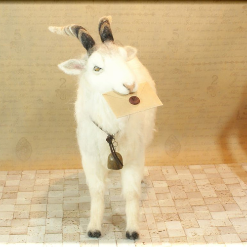 羊毛フェルト 山羊 ヤギさん やぎ 山羊フィギュア 羊毛フェルト