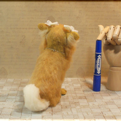 羊毛フェルト　犬　チワワ　レッド　犬フィギュア 9枚目の画像
