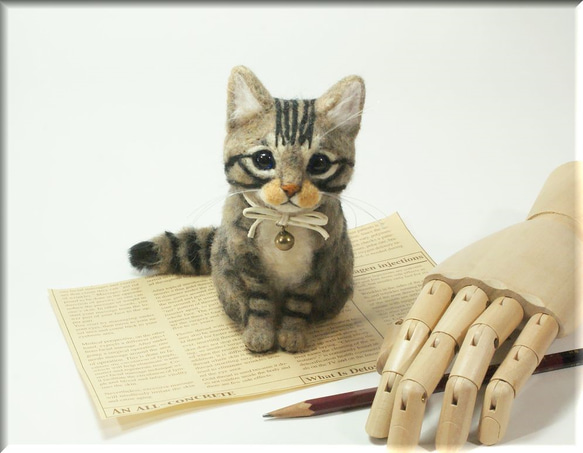 羊毛フェルト 猫 キジトラちゃん キジトラ猫 ねこ ネコ 猫