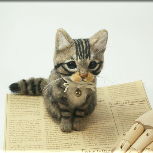 独特な 【送料無料】 キジトラ猫 キジトラちゃん 猫 羊毛フェルト ねこ 猫 ネコ 絵画