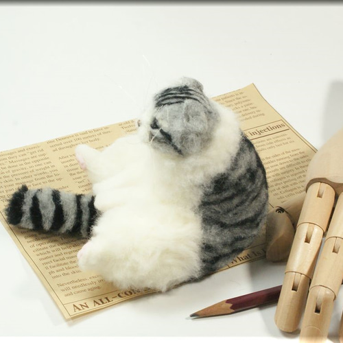 羊毛フェルト　猫(スコティッシュフォールド) 羊毛フェルト 猫(スコティッシュフォールド)