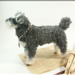 羊毛フェルト　犬　シュナウザーさん　犬フィギュア　ミニチュアシュナウザー 8枚目の画像