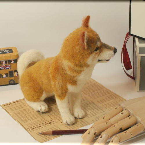 羊毛フェルト犬 柴犬 羊毛フェルト 柴犬
