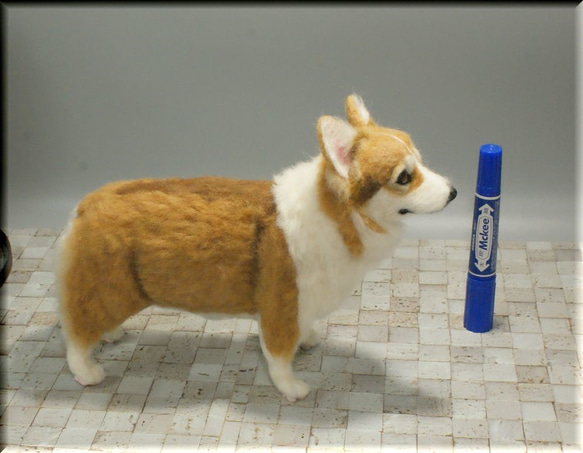 羊毛フェルト 犬 コーギー ウェルシュ・コーギー 犬フィギュア